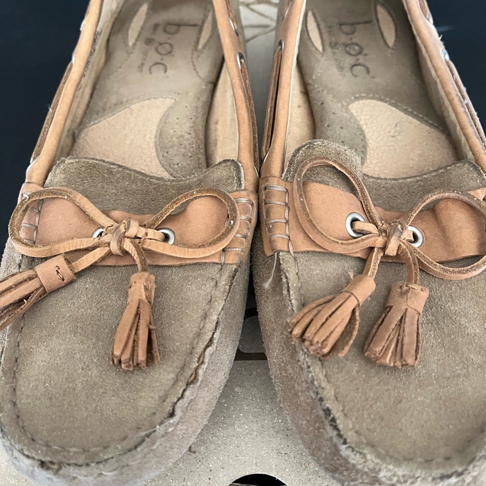 b.o.c. Tan Loafers with Suede Finish NIB